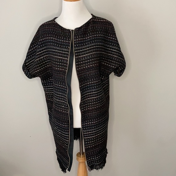 Zara Trafaluc Collection Fringe Dress Jacket Med - Picture 7 of 12
